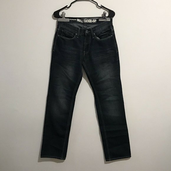 The Jean People Hollywood Mens Size  30x32 Jeans Slim Straight Dark Wash - Picture 2 of 12